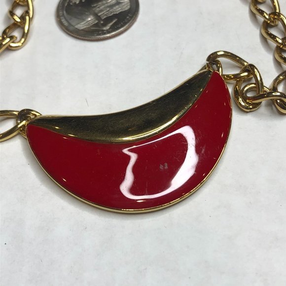 Vintage Retro Monet Goldtone Pink Necklace - Picture 2 of 7